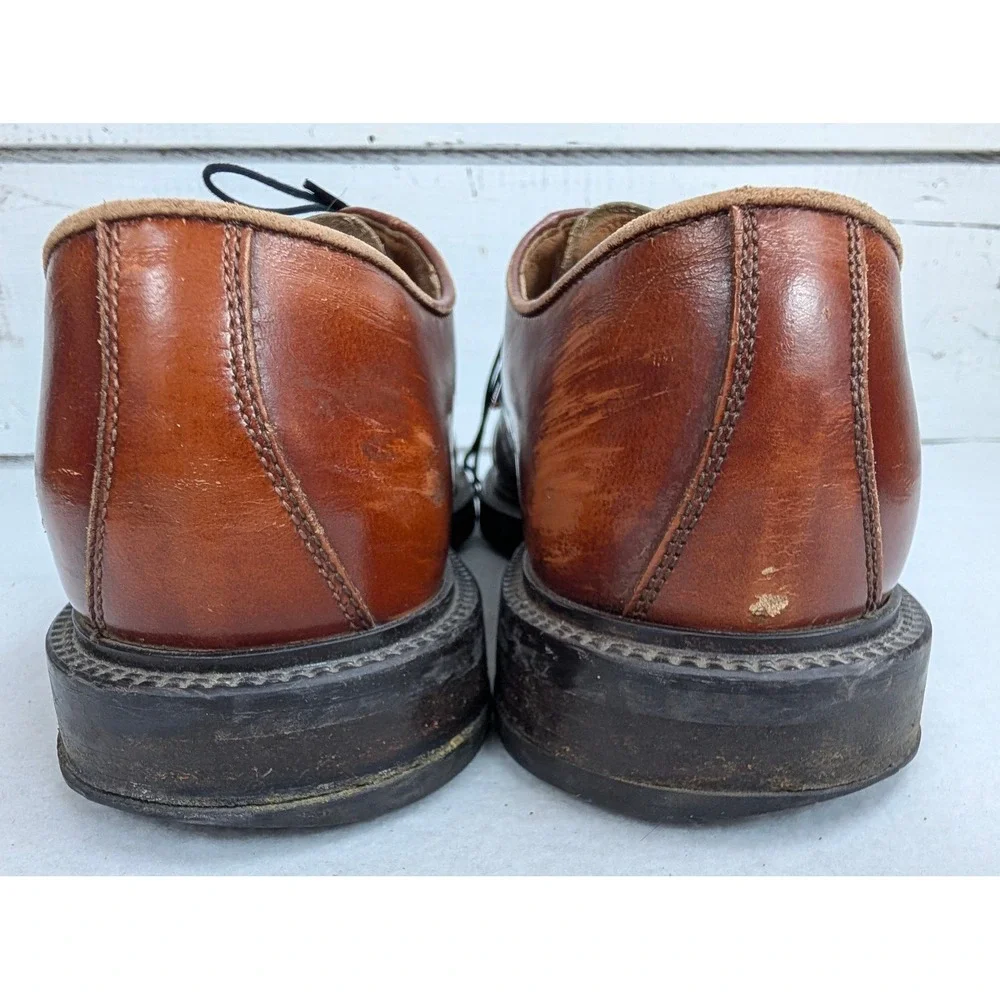 Unbranded Mens 9 EU 43 Cognac Leather Derby Shoes Vibram Soles